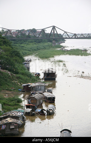 Painet iy8658 vietnam bridge over red river hanoi photo 2005 country developing nation less economically developed culture Stock Photo
