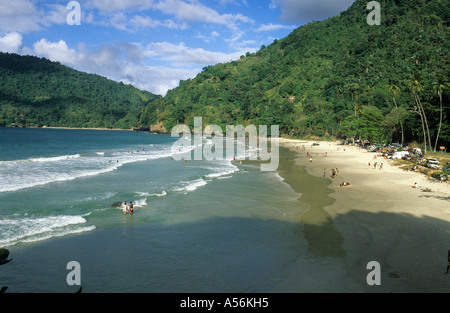 Beach at Las Cuevas Bay, Trinidad & Tobago Stock Photo