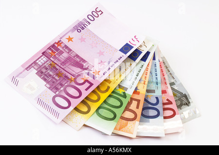 Fanned Euro notes Stock Photo
