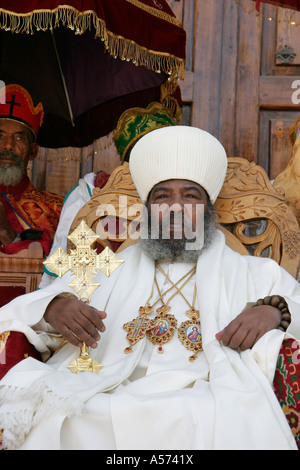 Painet jb1199 ethiopia man male patriarch abuna paulos ethiopian orthodox church feast mary axum africa religion Stock Photo