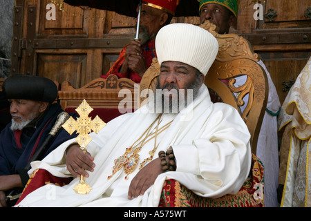 Painet jb1285 ethiopia patriarch abuna paulos ethiopian orthodox church feast mary axum africa religion christianity coptic Stock Photo