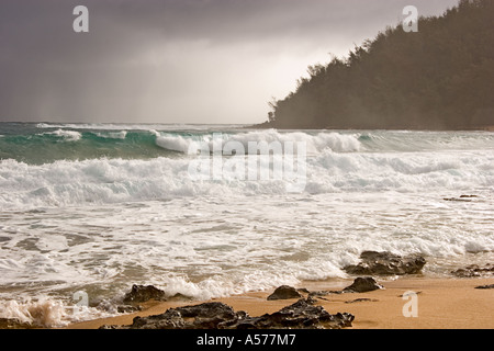 Moloaa Beach Kauai Hawaii Stock Photo