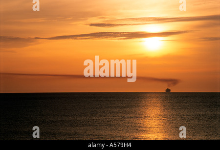 cruise ship at sunrise at strait of juan de fuca washington usa on its way into puget sound seattle Stock Photo