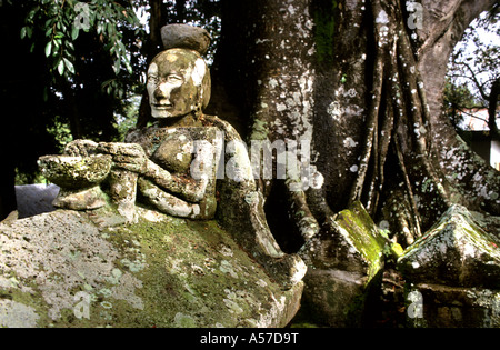 Stone tomb of Anting Malela Boru Sinaga, Tomuk, Samosir Island, 19-20th Century. Toba,Batak ,Lake Toba, Sumatra, Indonesia Stock Photo