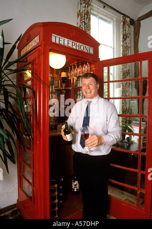 Communications Willy White with K6 phone box converted to drinks cabinet Fyfield Essex Stock Photo