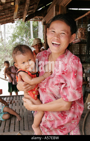 Painet je2169 mothers babies cambodia mother child kid kampot province 2006 children kids woman female women females baby Stock Photo