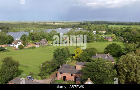 Norfolk Broads Ranworth Ranworth Broad from Ranworth Parish church tower Stock Photo