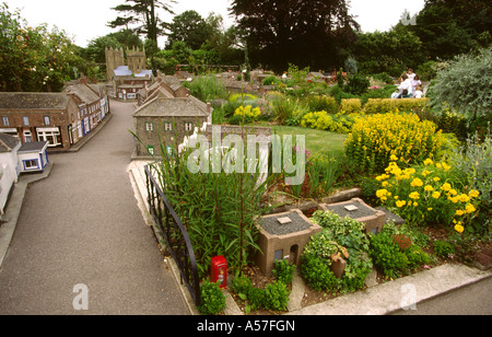 UK Dorset Wimborne Minster visitors in the Model Village Stock Photo