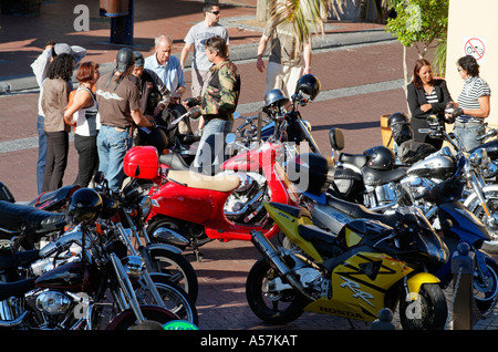 Bikers meeting Motorcyclists in Cape Town South Africa RSA Stock Photo