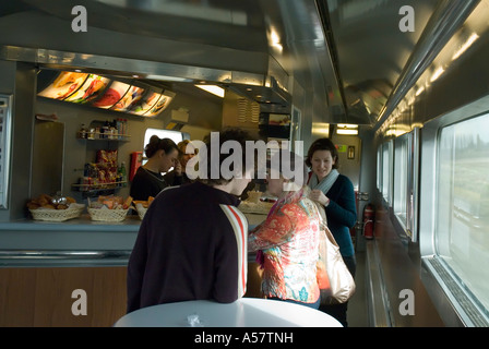 Interior of Eurostar buffet car Stock Photo