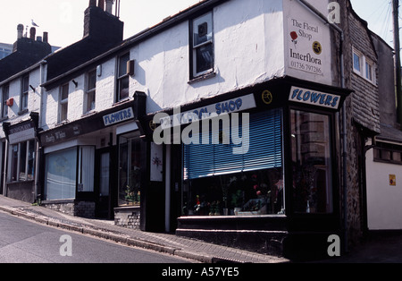 Flower shop High Street St Ives Cornwall England UK Stock Photo