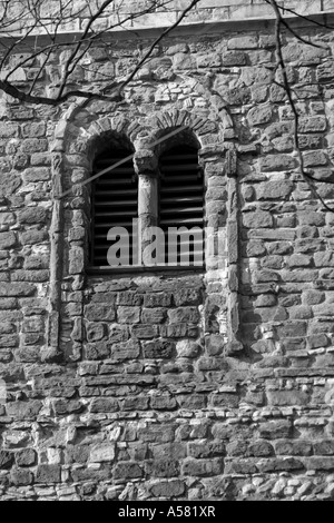 Anglo Saxon bell opening on the tower of Saint Mary Bishophill Junior York Stock Photo