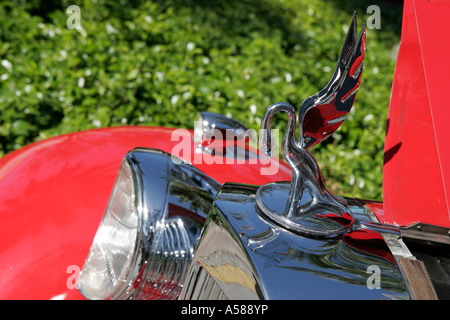 Miami Florida,Coral Gables,Classic car cars Show,collectors,nostalgia nostalgic retro,investment,restore,hobby,Americana,1933 Packard V 12,red,swan ho Stock Photo