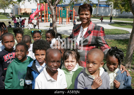 Miami Florida,Liberty City,Lenora Smith Elementary School,campus,public education,low income,poverty,neighborhood,residential Black student students p Stock Photo