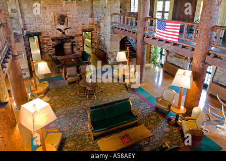 Interior of Giant City Lodge at Giant City State Park in Southern Illinois Stock Photo