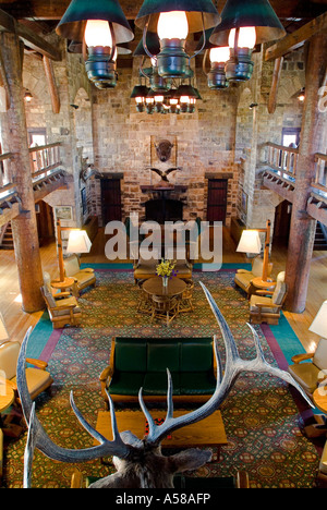 Interior of Giant City Lodge at Giant City State Park in Southern Illinois Stock Photo