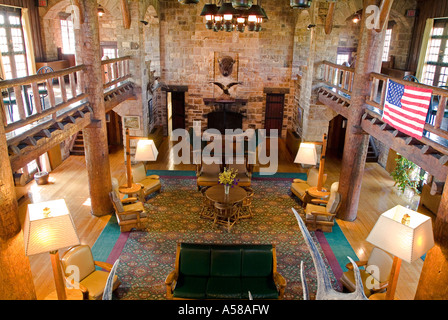 Interior of Giant City Lodge at Giant City State Park in Southern Illinois Stock Photo