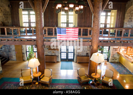 Interior of Giant City Lodge at Giant City State Park in Southern Illinois Stock Photo