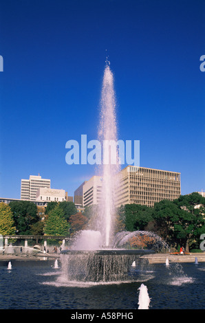 Japan, Tokyo, Fountains in the Imperial Outer Garden Stock Photo