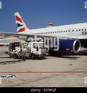 Scene at the Airport of Palma de Mallorca GB Airways Airbus A320 200 reg G TTOG in BA livery