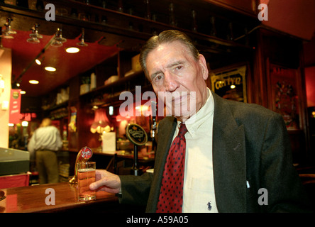 Former gangster 'Mad' Frankie Fraser in The Blind Beggar Pub in Whitechapel London England UK Stock Photo