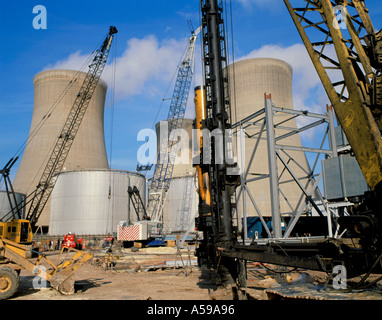 Construction of a flue gas desulphurisation (FGD) plant, Drax Power Station, North Yorkshire, England, UK. Stock Photo