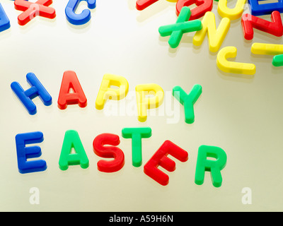 Happy Easter in Magnetic Letters Stock Photo