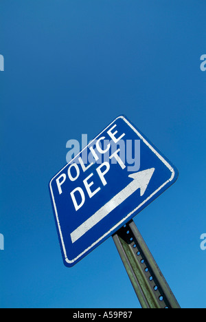 Department Direction Sign Street sign showing directions to a police department Stock Photo - Alamy