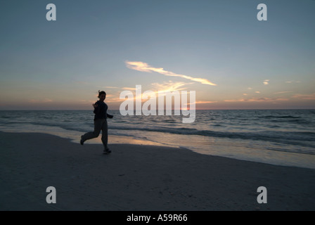 Sunset over the Gulf of Mexico at St Pete Beach Florida Stock Photo