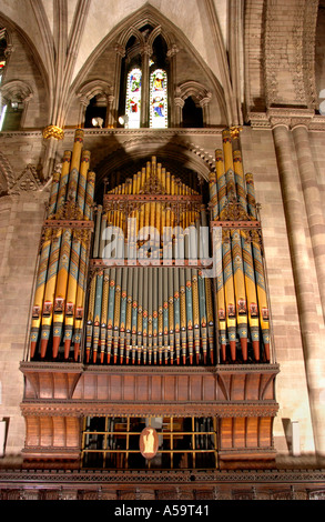 Hereford Cathedral organ built by Henry Willis in 1892 and refurbished by Harrison and Harrison in 2004 with a grant from HLF Stock Photo