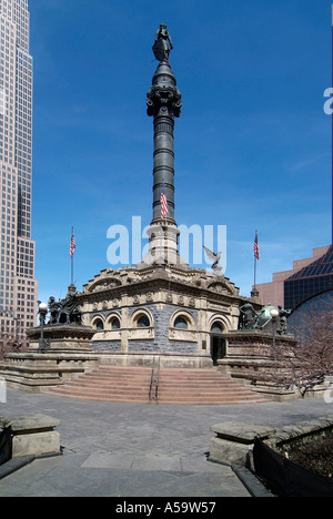 Cuyahoga county soldiers and sailors monument Downtown Cleveland Ohio landmarks and attractions Stock Photo