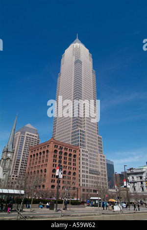 57 story Key Tower building in Downtown Cleveland Ohio sightseeing landmarks and tourist attractions Stock Photo