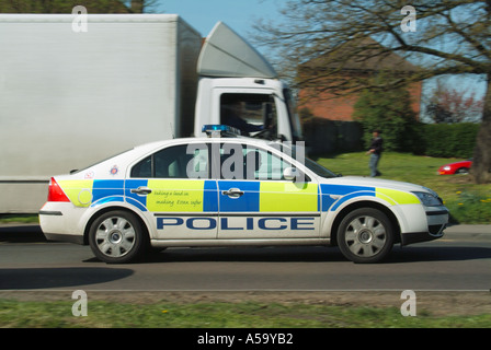 Essex Police car, with blue lights on. April, 2020. Southend-on-Sea, UK ...