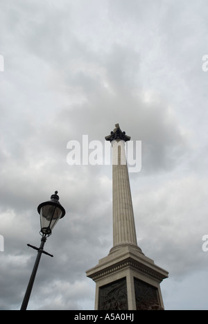 Looking up at Nelsons Column, Trafalgar Square, London, UK Stock Photo