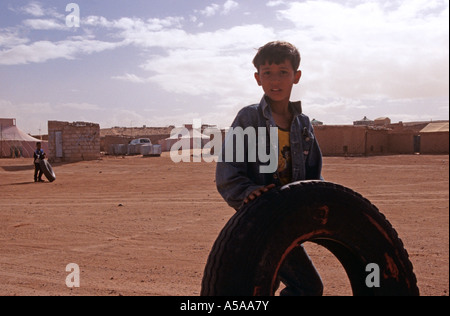 A scene of the Saharawi refugee camp in Tindouf, Algeria. Stock Photo