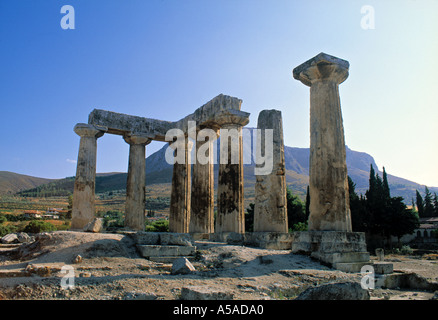 The Temple of Apollo at Corinth, Greece, Europe Stock Photo - Alamy