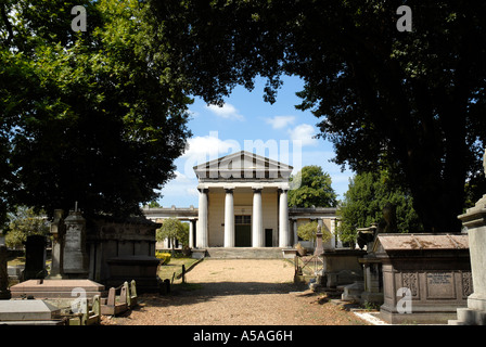 The Anglican Chapel and Catacombs at Kensal Green Cemetery London Stock Photo