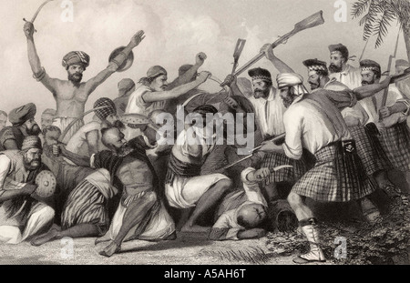 Conflict with the Ghazees before Bareilly, May 6th, 1858.  From The History of the Indian Mutiny published 1858 Stock Photo