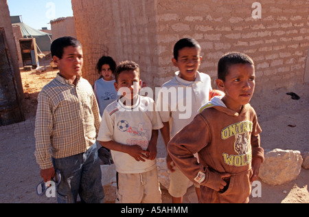 Sahrawi refugee children at a refugee camp in Tindouf Western Algeria Stock Photo