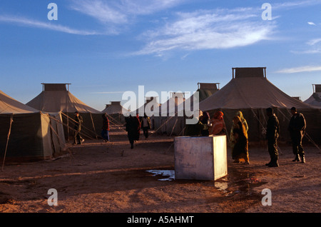 Sahrawi refugees at a refugee camp in Tindouf Western Algeria Stock Photo