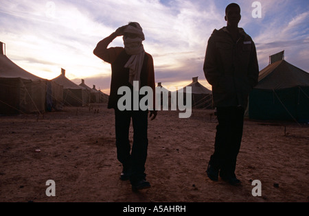 Sahrawi refugees at a camp in Tindouf Western Algeria Stock Photo