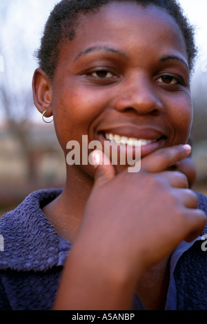 A portrait of an African woman in Malawi Africa Stock Photo