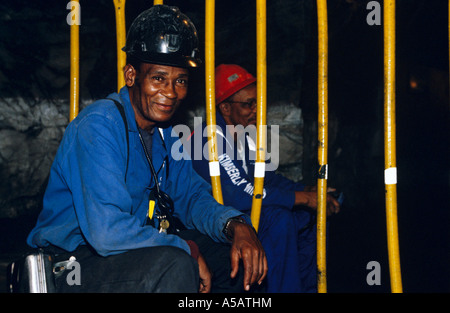 Miners working in diamond mine, South Africa Stock Photo