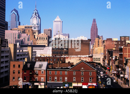 Philadelphia Panorama of City View of Downtown Buildings Stock Photo