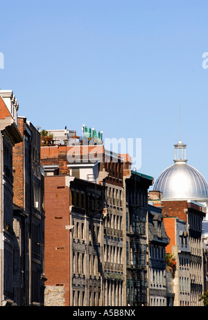 Layered buildings of Old Montreal, Canada. Stock Photo