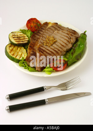 Beefsteak and vegetables Stock Photo