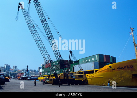 A ship anchored at the Port of Beirut Lebanon Stock Photo 