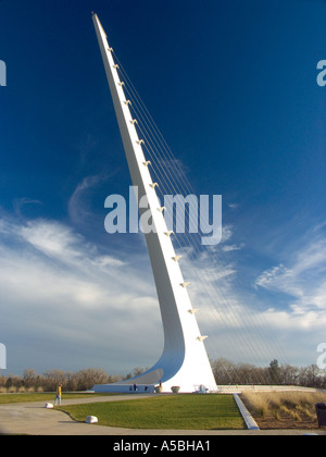 The dramatic tower of the Sundial Bridge at Turtle Bay in Redding California designed by Santiago Calatrava Stock Photo