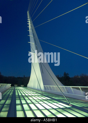 The dramatic tower of the Sundial Bridge at Turtle Bay in Redding California designed by Santiago Calatrava Stock Photo