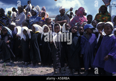 Zanzibar primary Islamic school children in Paje village Stock Photo